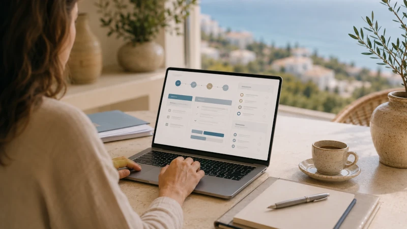 ClearCasa Buyer Hub dashboard for international buyers purchasing property in Spain