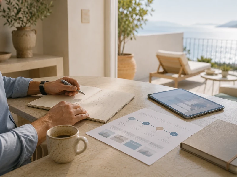 Illustration of an international buyer starting to understand the Spanish property journey